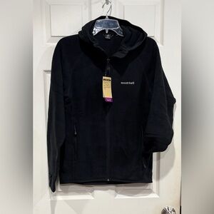 Montbell Men's Small CLIMAPLUS100 Warm Up Parka Black NWT Thumbholes Zip Guard